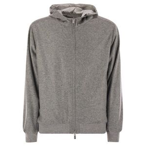 Fedeli Men Reversible Bomber Jacket With Hood In Cashmere Flannel And Airstop